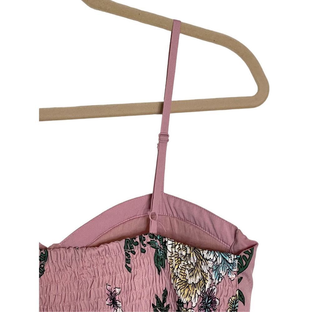 BAND OF GYPSIES‎ | WOMENS MOISSANITE CORSET BODICE WIDE LEG JUMPSUIT PINK FLORAL - Picture 4 of 8
